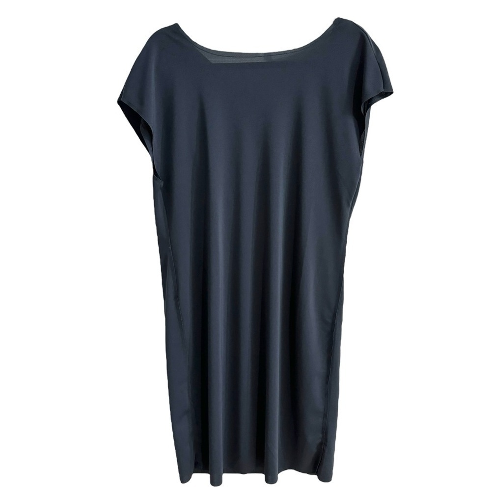 MIILLA SHORT SLEEVE DRAPE BACK DRESS WITH RAW FINISH SZ L - Picture 2 of 4